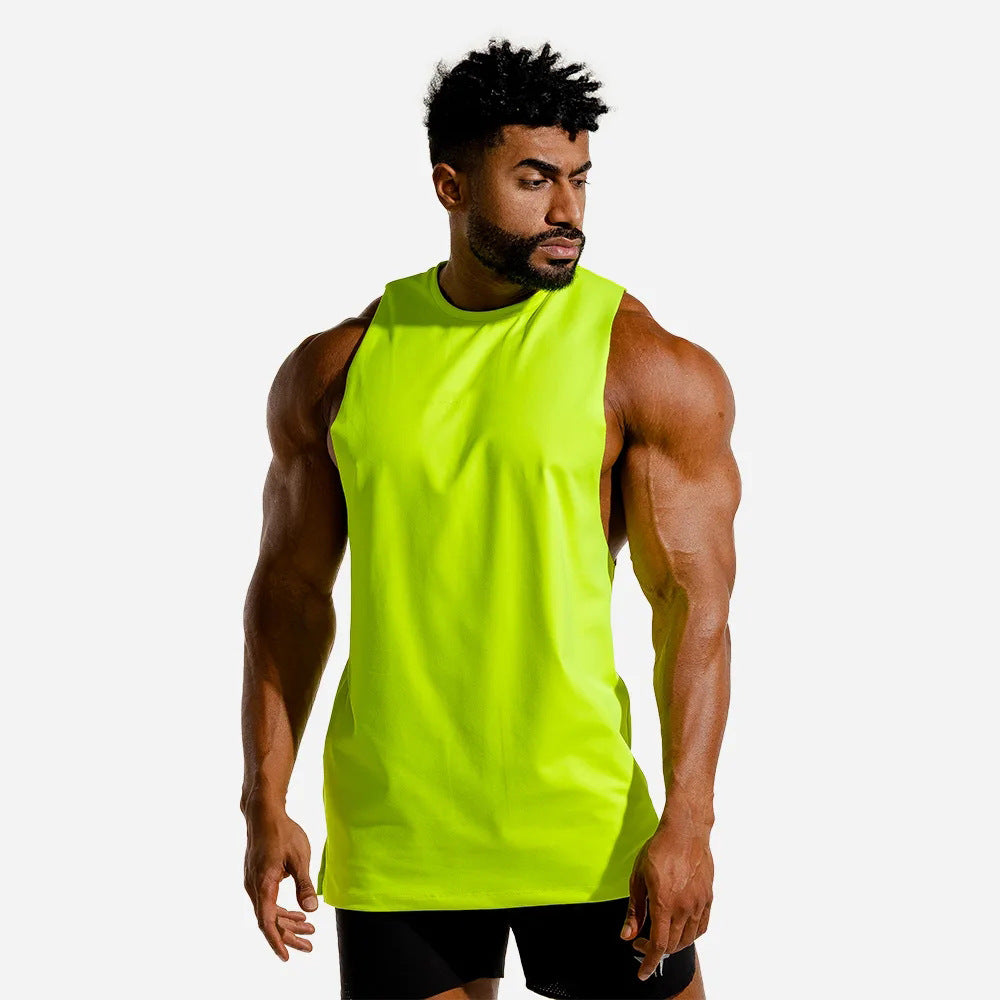 Hzori Muscle Vest Men's Brothers Fitness Breathable Slim Sports Trendy Summer Sleeveless T-shirt