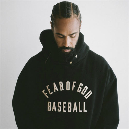 Hzori Winter Tide Sweatshirt Fog Season 7 Main Line Baseball Letter Hoodie High Street Loose Men's Women's Pullover