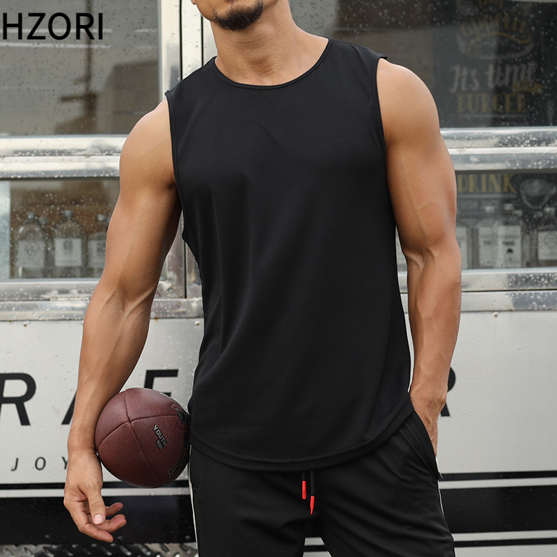 Hzori Summer Marathon Quick-Drying Sports Vest Men's Sleeveless Waistcoat Running for Basketball Training Loose Fitness Vest