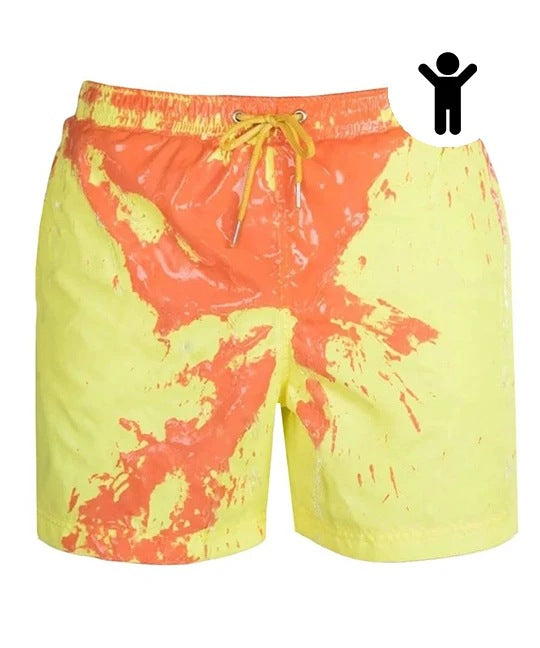 Hzori   Water-Changing  Beach Pants Men's  Large Size Temperature-Sensitive Color-Changing Shorts