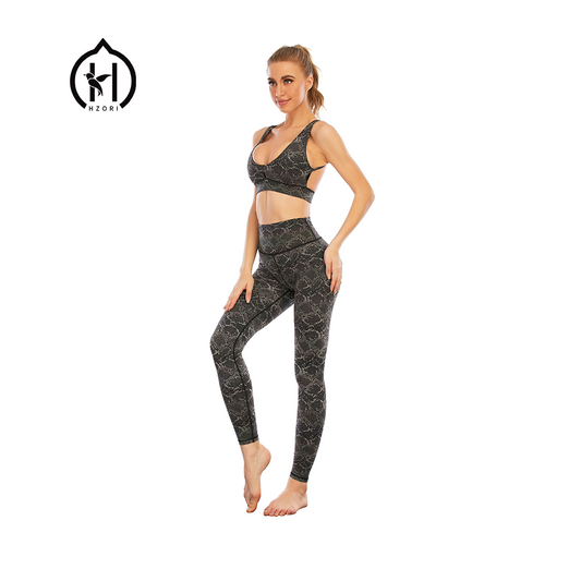 HZORI® | Women's sports yoga wear python print
