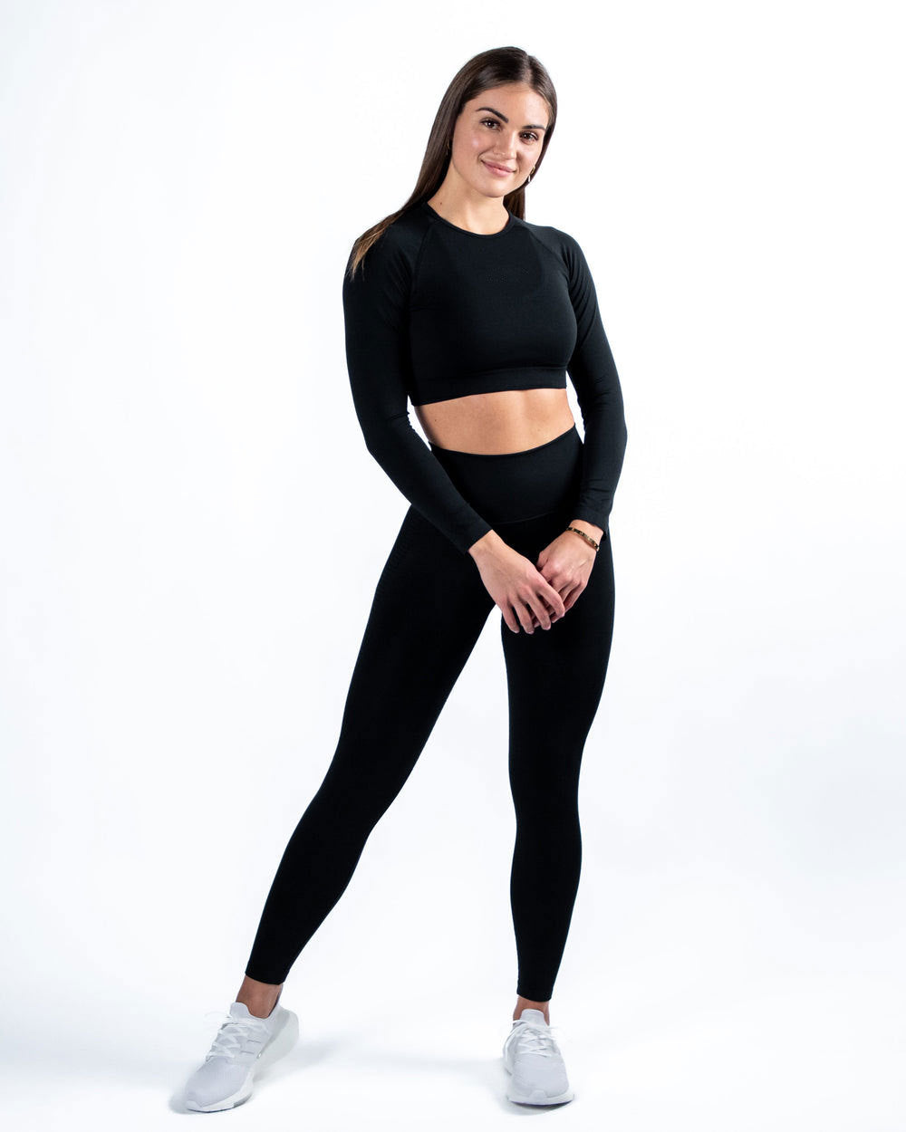 Hzori Feel Smooth Side Jacquard Seamless Fitness Long Sleeve Trousers Suit Fitness Long Sleeve Trousers