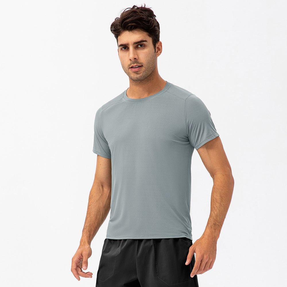 Hzori Spring/Summer Men's Loose Running Quick Drying Clothes round Neck T-shirt Sweat-Absorbent Breathable Fitness Sports Casual Short Sleeve Clothes
