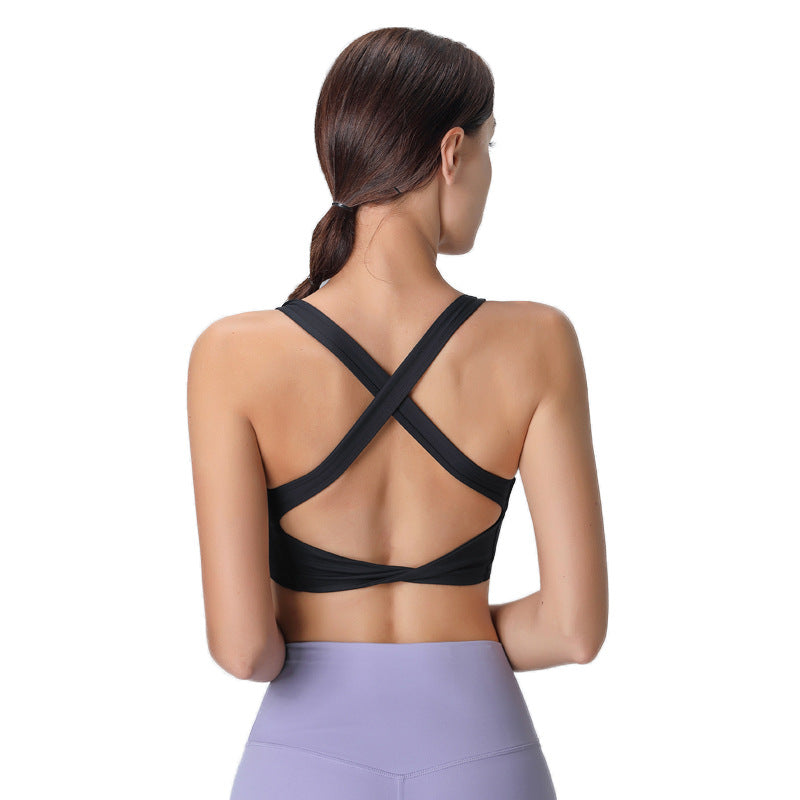 Hzori Women's High Strength Running Workout Bra Outer Wear Beauty Back Yoga Vest