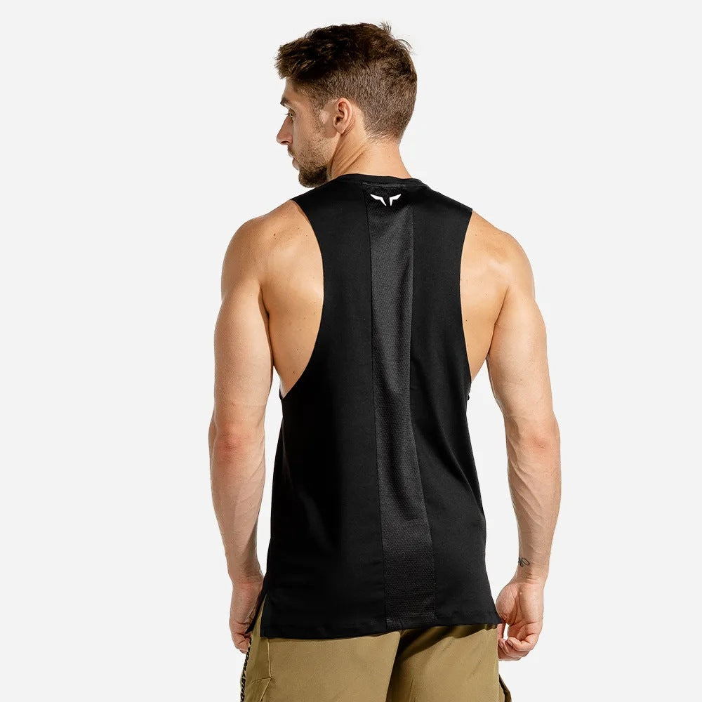 Hzori Muscle Vest Men's Brothers Fitness Breathable Slim Sports Trendy Summer Sleeveless T-shirt