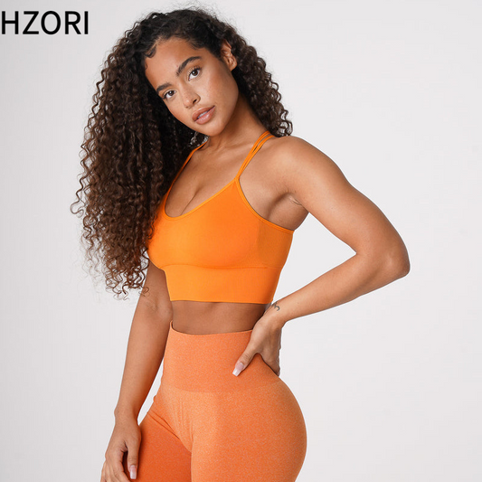 Hzori Yoga Sports Bra Women's Elastic Quick-Drying Breathable Bra Seamless Underwear