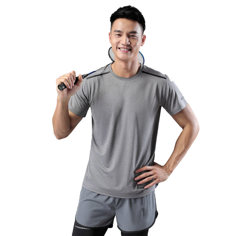 Hzori 2023 New Sports Short Sleeve Men's Summer Ice Cooling Quick Drying Clothes Men's Fitness Running Leisure Quick-Drying T-shirt