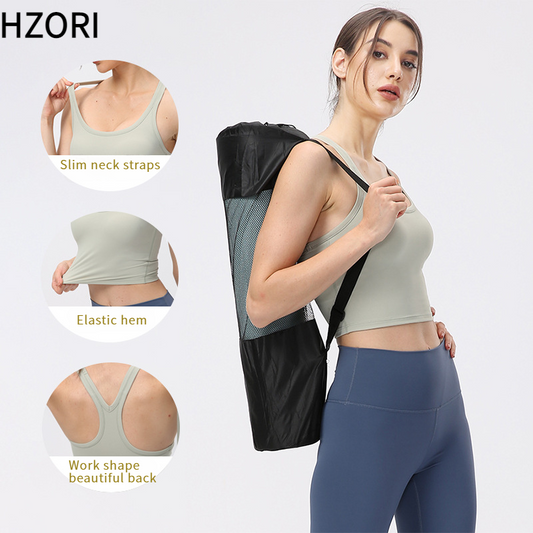 Hzori Yoga Vest with Chest Pad Female Sports Underwear Shockproof High Strength One-Piece Backless Bra