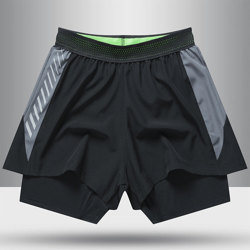 Hzori Outdoor Swimming Trunks Summer 2023 New Quick-Drying Sports Shorts Fake Two-Piece Lined Swimming Trunks for Men