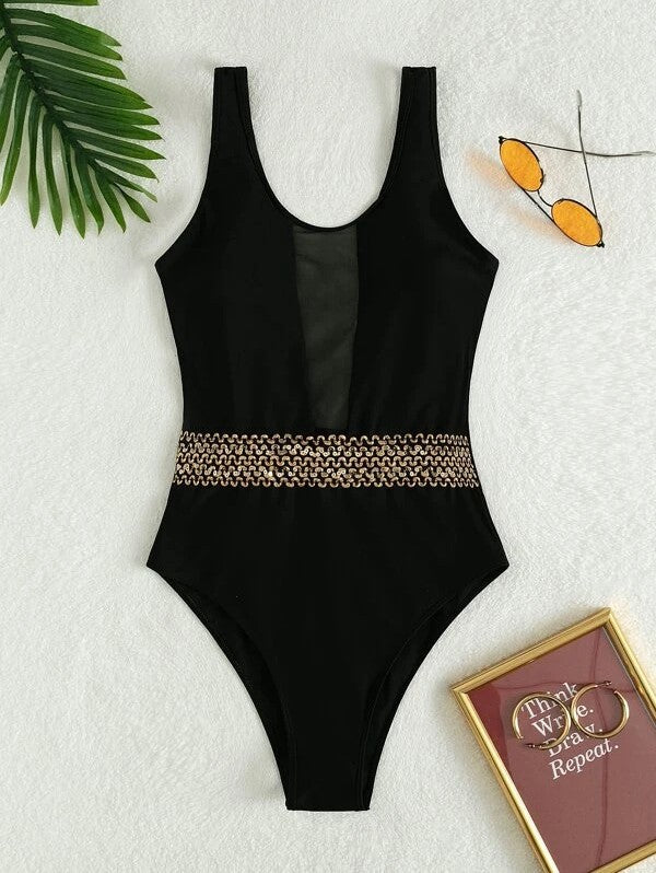 Hzori 2023 New Multi-Color V-neck One-Piece Swimsuit Sexy Women's Swimsuit Bikini