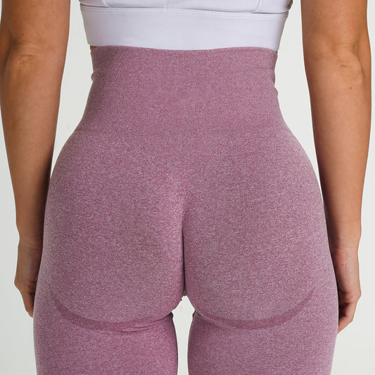 Hzori Seamless Knitted Small Crescent Breathable Quick-Drying Fitness Pants High Waist Peach Hip Tight Stretch Hip Lift Yoga Pants