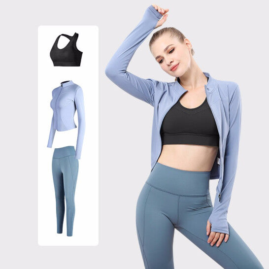 HZORI® | Yoga clothes female gym three-piece suit