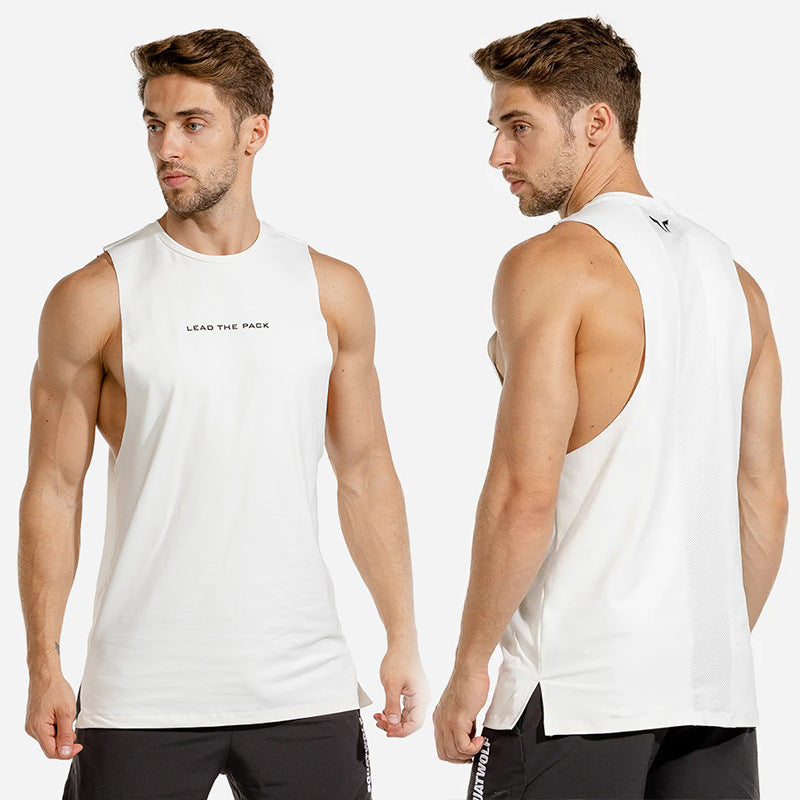 Hzori Muscle Vest Men's Brothers Fitness Breathable Slim Sports Trendy Summer Sleeveless T-shirt