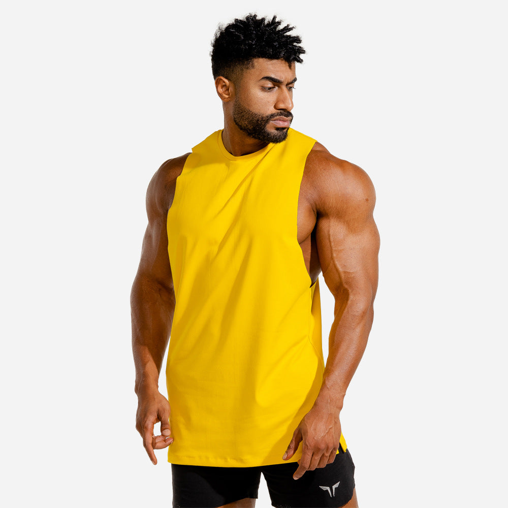 Hzori Muscle Vest Men's Brothers Fitness Breathable Slim Sports Trendy Summer Sleeveless T-shirt