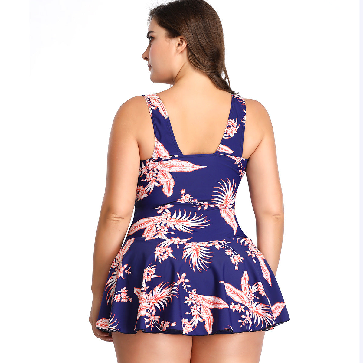 Hzori XL plus Size Swimwear Women's Covering Belly Thin Conservative Printed Skirt Split Swimsuit Boxer Swimming Trunks