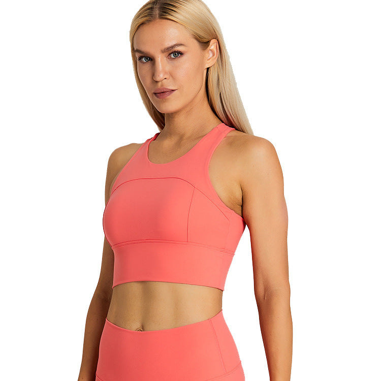 Hzori Yoga Clothes Underwear Women's Outer Wear Running Workout Clothes Skin-Friendly Nude Feel Sports Bra