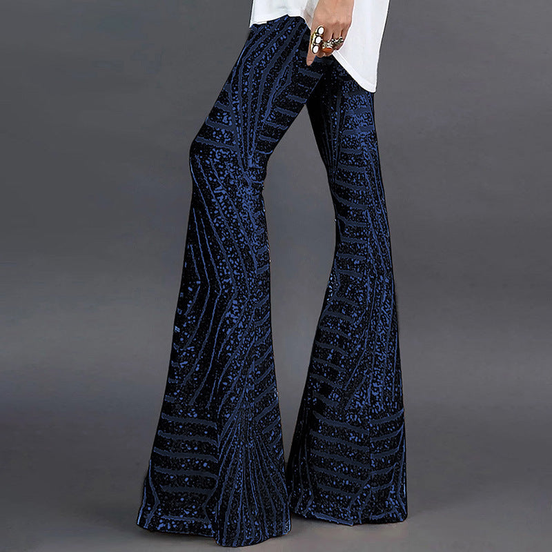 Hzori Casual Pants Autumn New Women's Pants Sequined High Waist Flared Pants Slimming Wide Leg Pants Casual Pants for Women