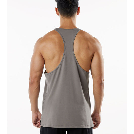 Hzori New Muscle Workout round Neck Vest Cotton Men's Sports Leisure plus Size Breathable I-Shaped Vest Summer