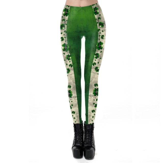 HZORI® | 3D Clover Printed Women Fake Lace leggings