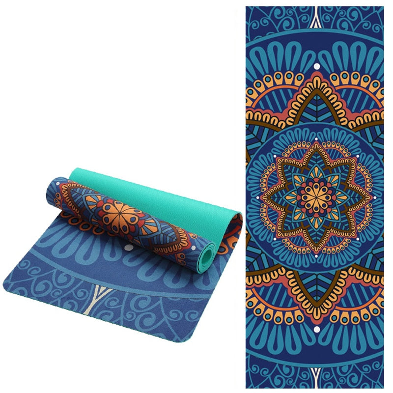 HZORI® | Lotus Pattern Suede  Yoga Mat