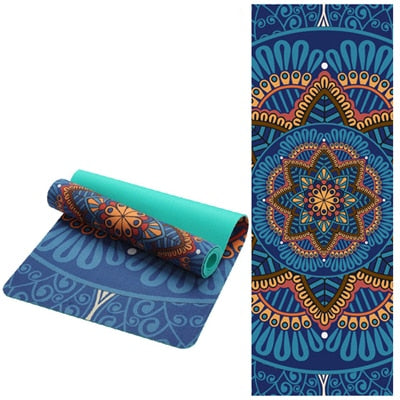 HZORI® | Lotus Pattern Suede  Yoga Mat