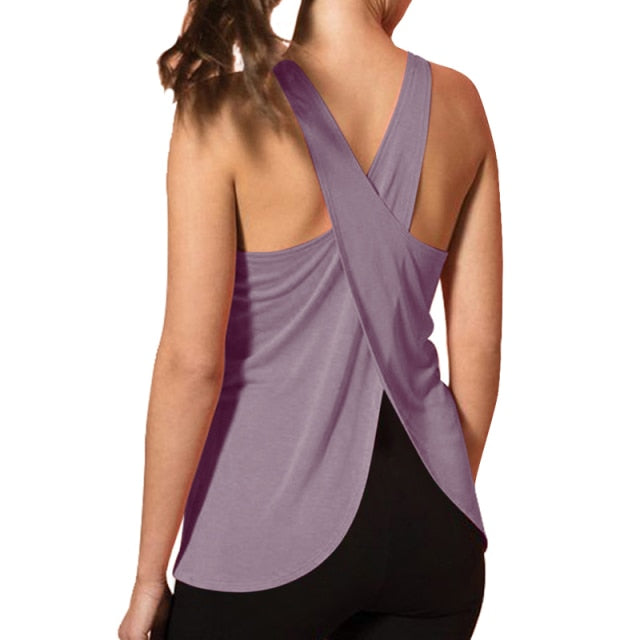 HZORI® | Women Cross Back Yoga Shirt Sleeveless tank