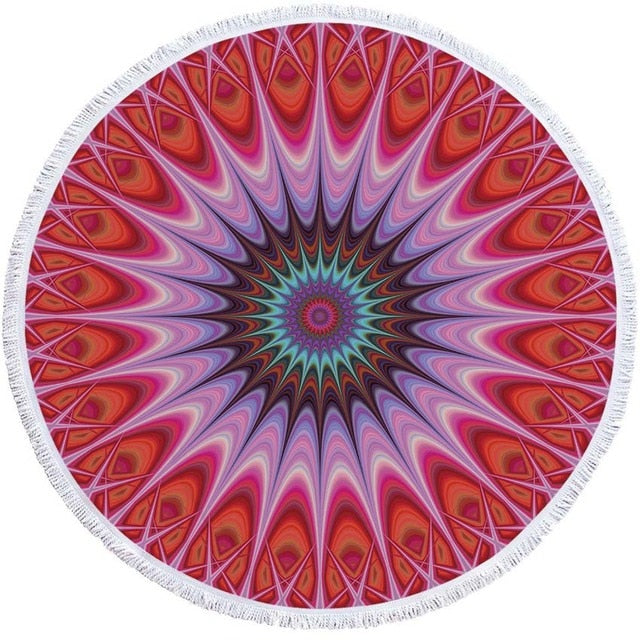 HZORI® | Mandala Geometric Round  Yoga Mat