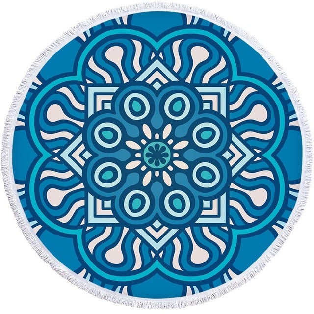 HZORI® | Mandala Geometric Round  Yoga Mat
