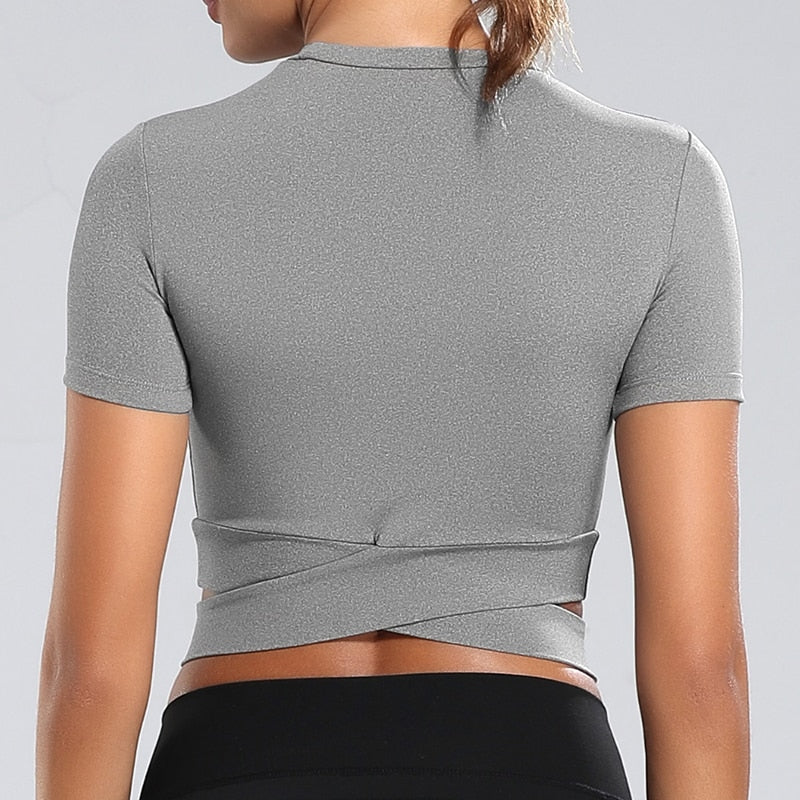 HZORI® | Tight Yoga Shirts Women Short Sleeve Cropped