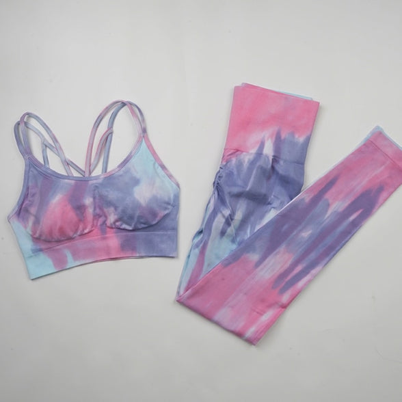 HZORI® | NEW Tie Dyeing Seamless Yoga Set Gym Fitness Summer Clothing