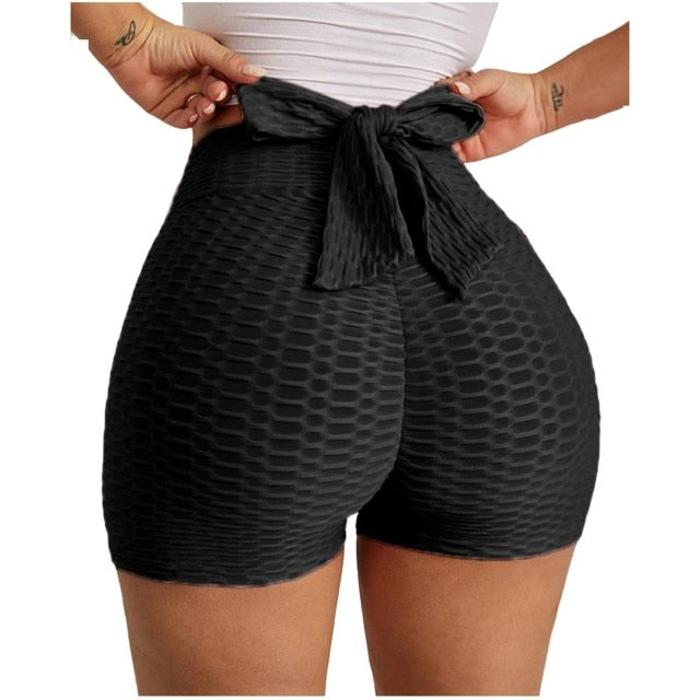 HZORI® | Bow Tie Textured Butt Lifting Sports Shorts