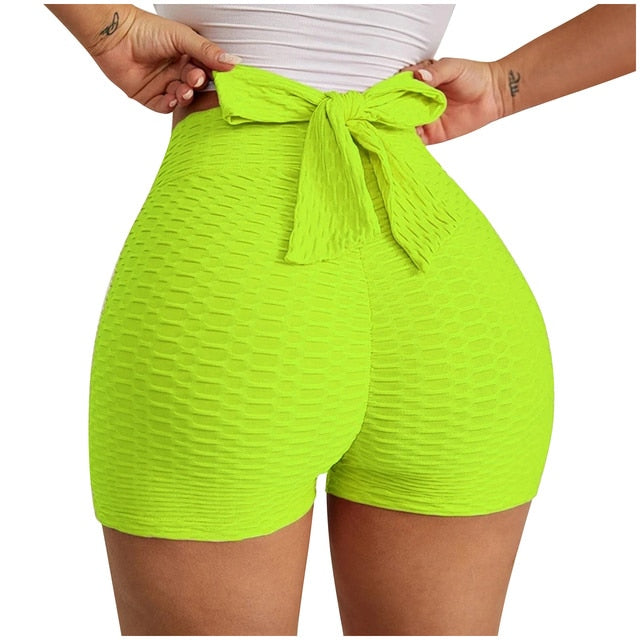 HZORI® | Bow Tie Textured Butt Lifting Sports Shorts