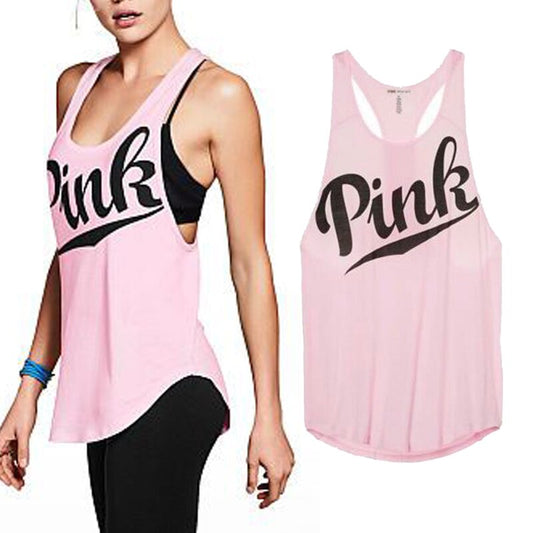 HZORI® | Women Yoga Loose Pink Sleeveless Tank