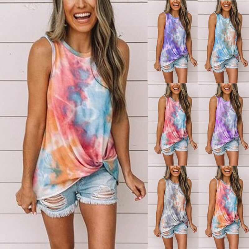 HZORI® |  Tie-Dye Knotted Printing vest